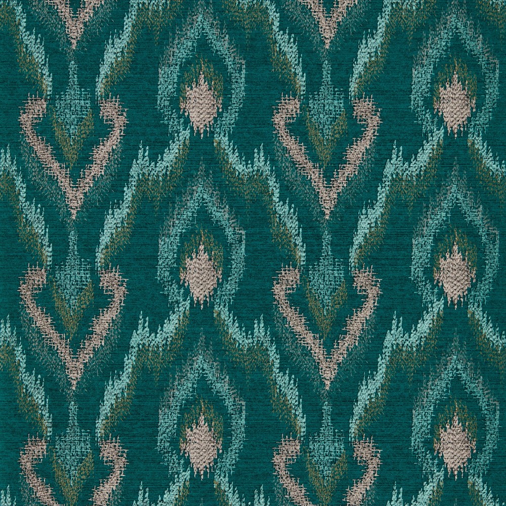 Velluto Wallpaper W0170/03 by Clarke & Clarke in Teal Blue